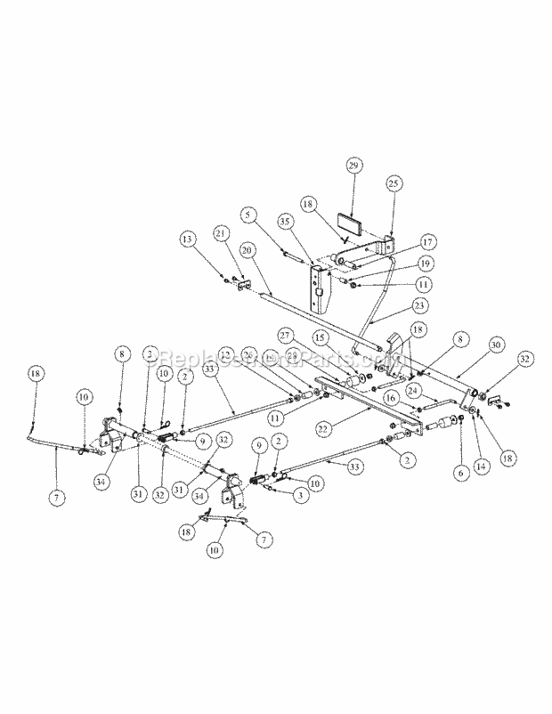 Brake Assembly Diagram and Parts List for M48-KW 53BB5DAV750-19-HP Cub Cadet Lawn Tractor
